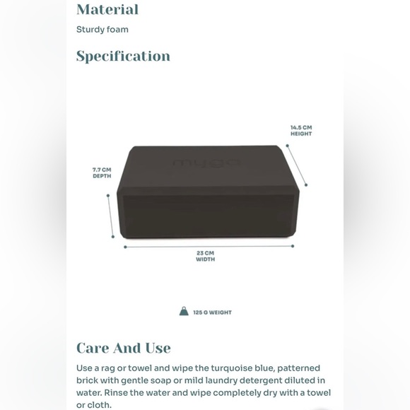 Myga Yoga Block - Small Black - Picture 5 of 5